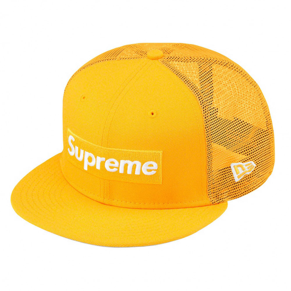 Supreme x New Era Box Logo Mesh Cap (Yellow)