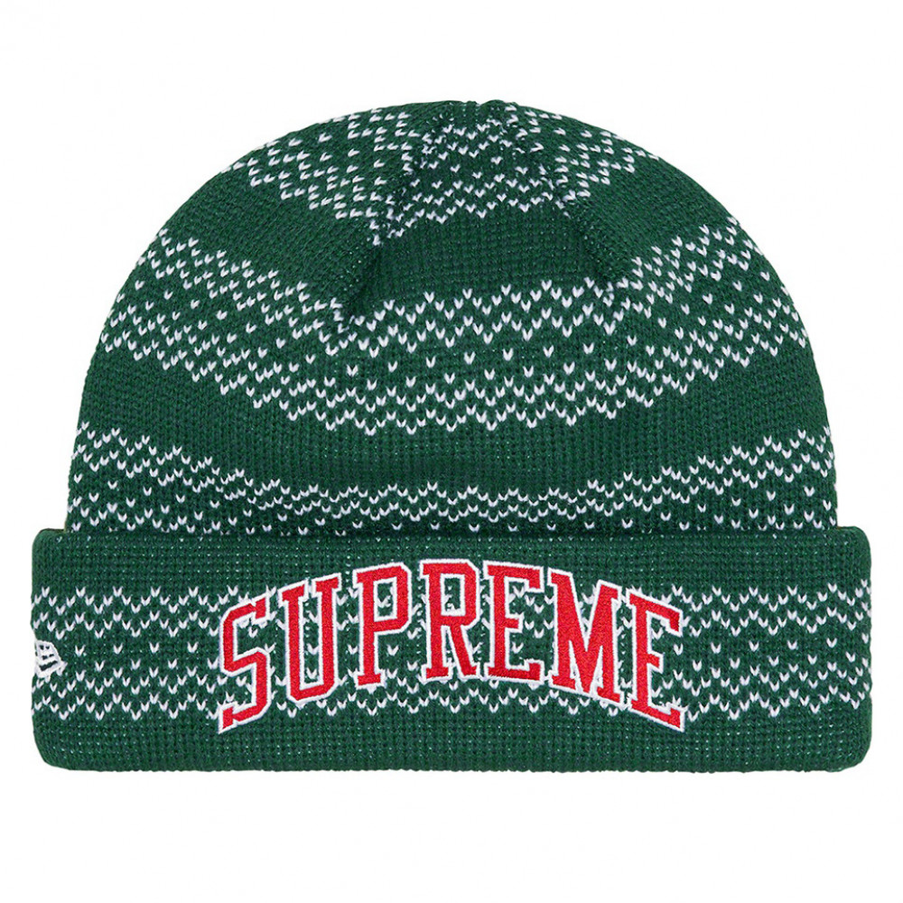 Supreme x New Era Split Beanie (Green/Camo)