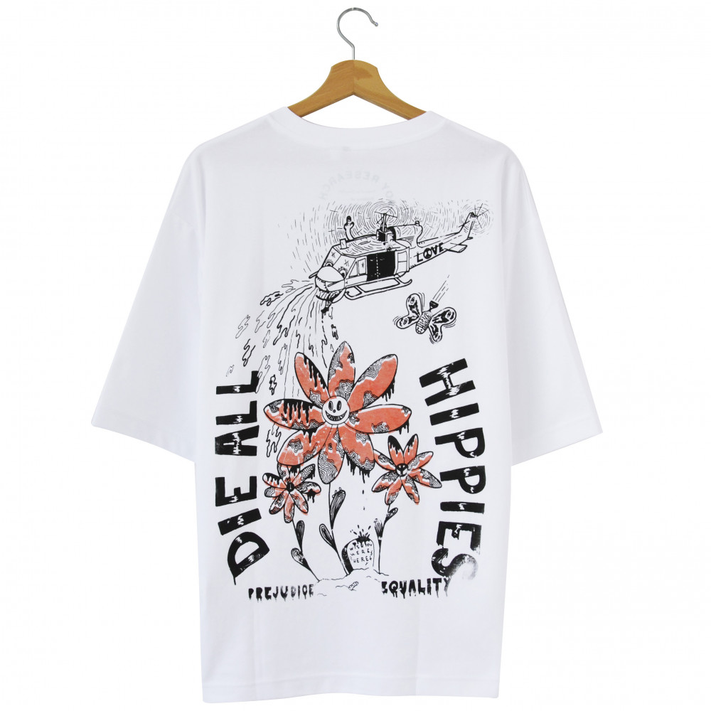 Joy Research Institute Die All Hippies Oversized Tee (White)