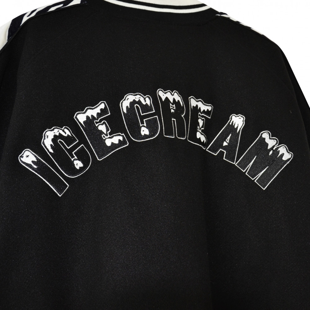 Icecream Zebra Varsity Jacket (Black)