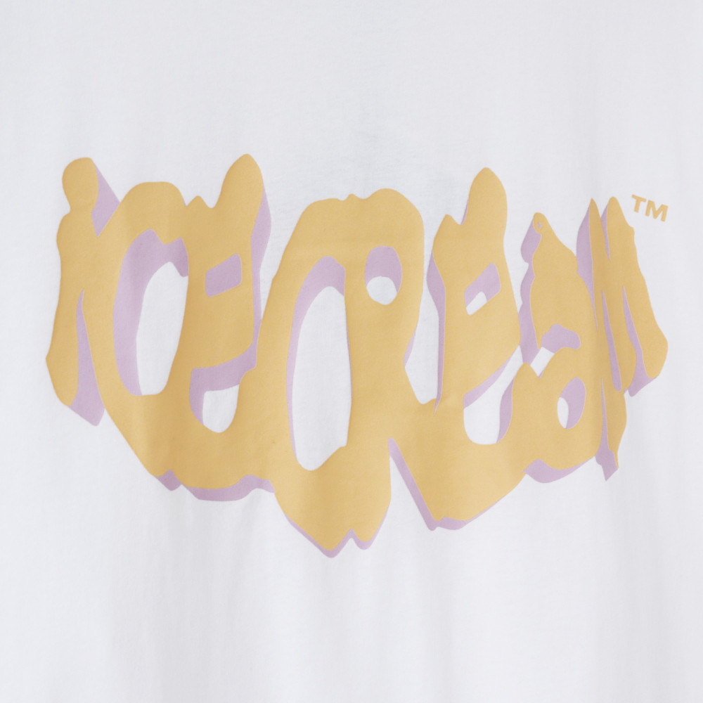 Ice Cream Melted Logo Tee (White/Yellow)