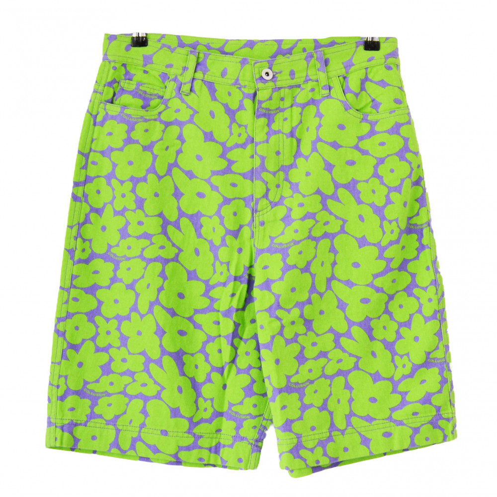 Collusion Twill Floral Shorts (Green)