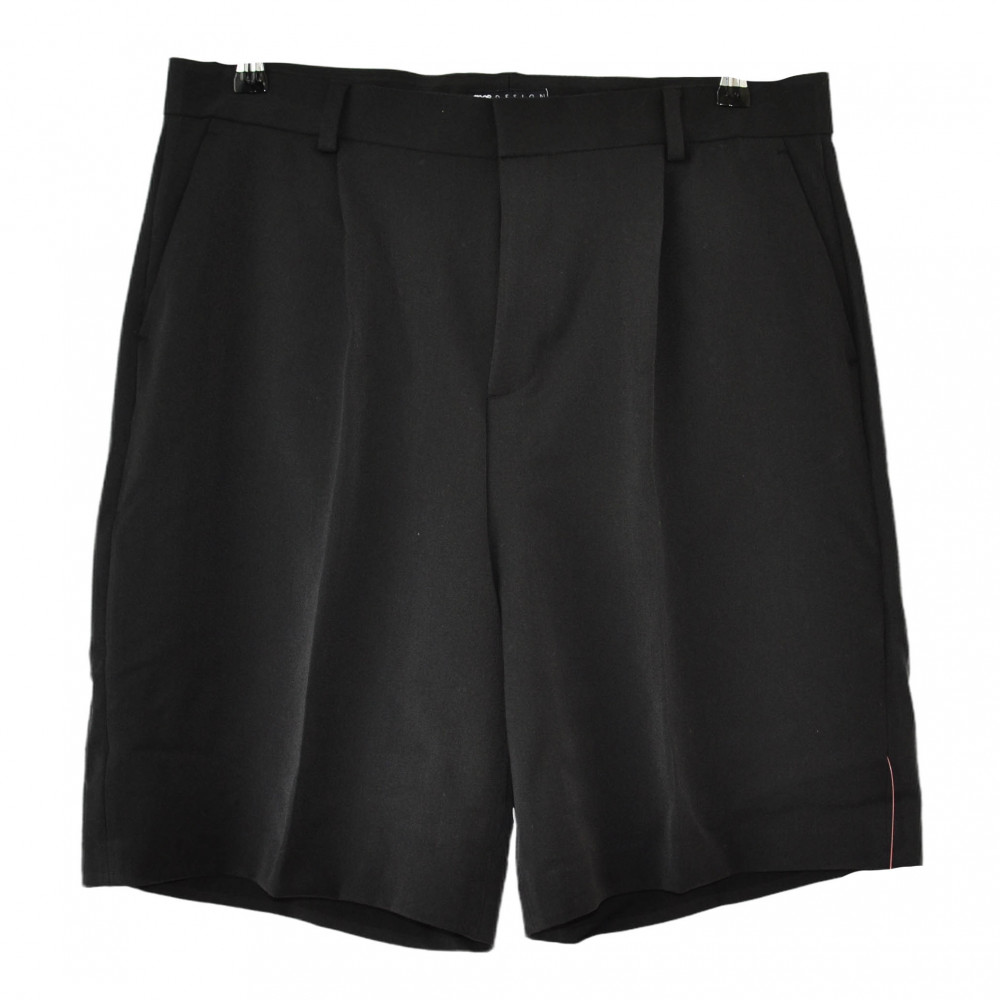 ASOS Design Plaid Formal Wide Shorts (Black)