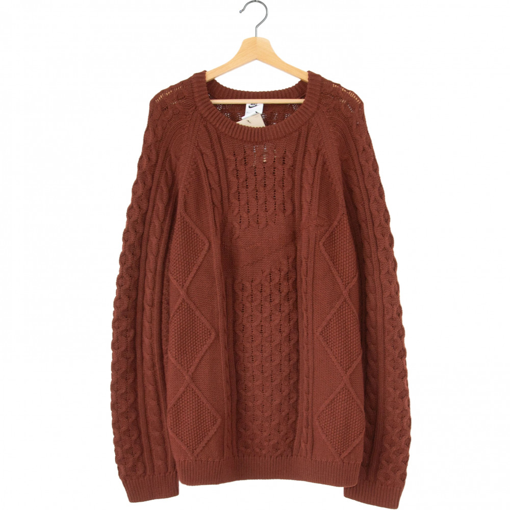 Nike Cable Knit Sweater (Brown)