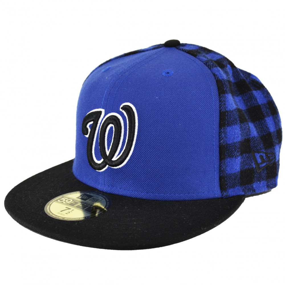 New Era Washington Nationals Plaid Cap (Black/Blue)
