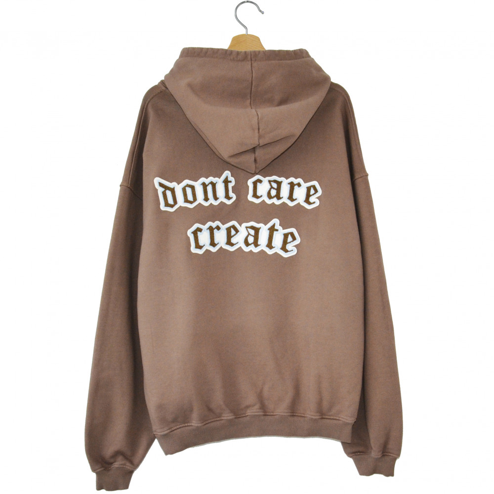 Don't Care Create Oversized Hoodie (Brown)