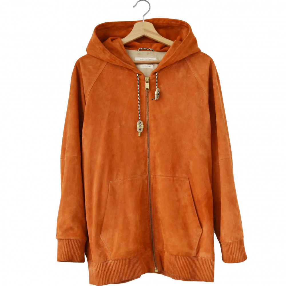 Marc Jacobs Suede Hooded Jacket (Orange)