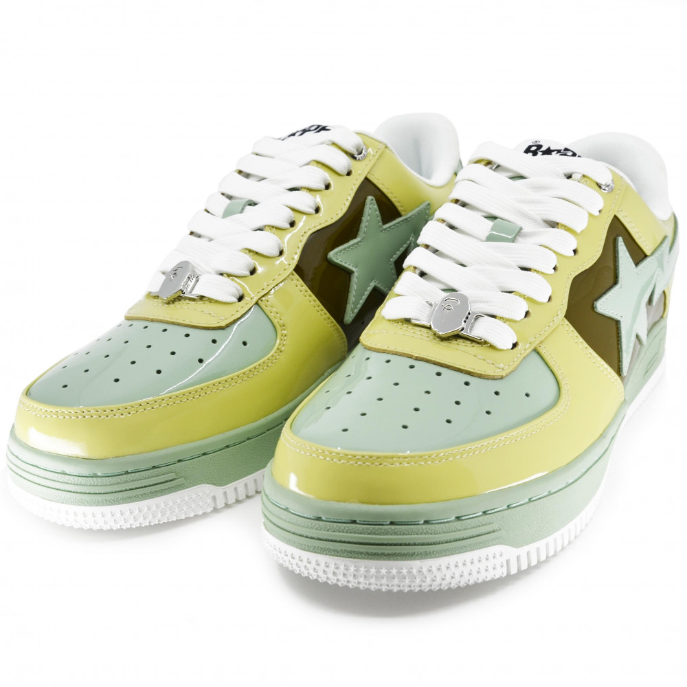 Bape Sta Low Patent Leather (Brown/Green)