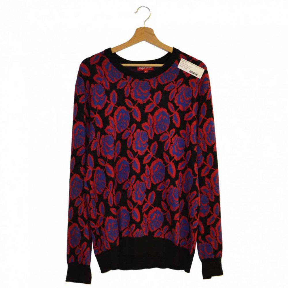 Supreme Rose Knit Sweater (Black)