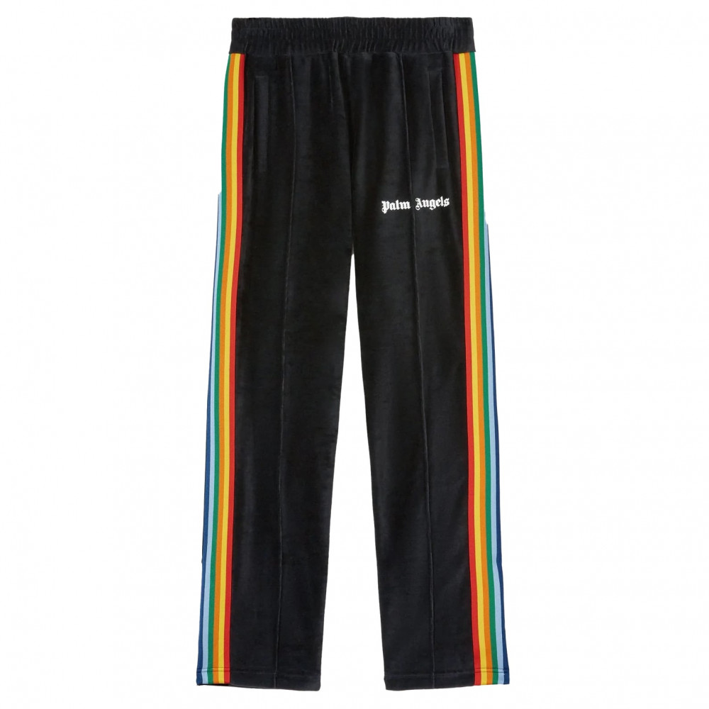 Palm Angels Rainbow Velour Track Pants (Black)